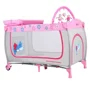 Patut pliabil Babyono cu 2 nivele si accesorii Roz foto