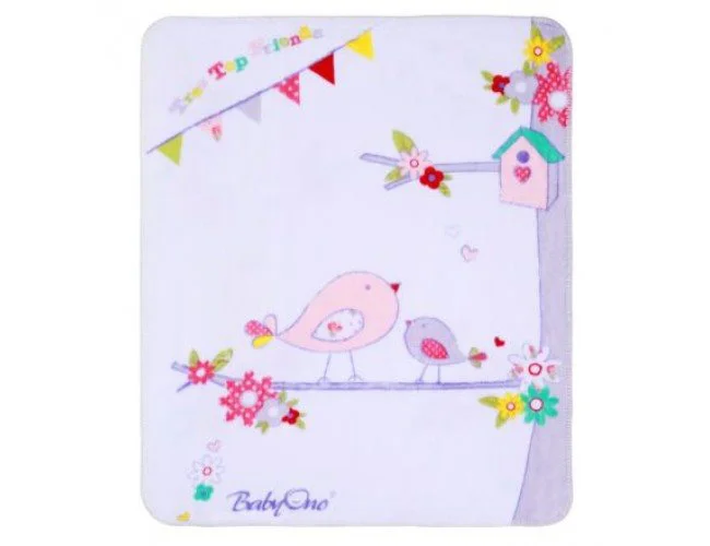image for Paturica din saten plusat BabyOno Birds, 80x100 cm foto