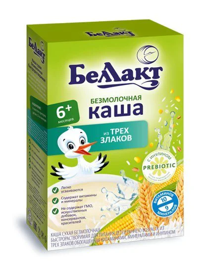Terci din 3 cereale fara lapte Bellact (6+ luni), 200 g
