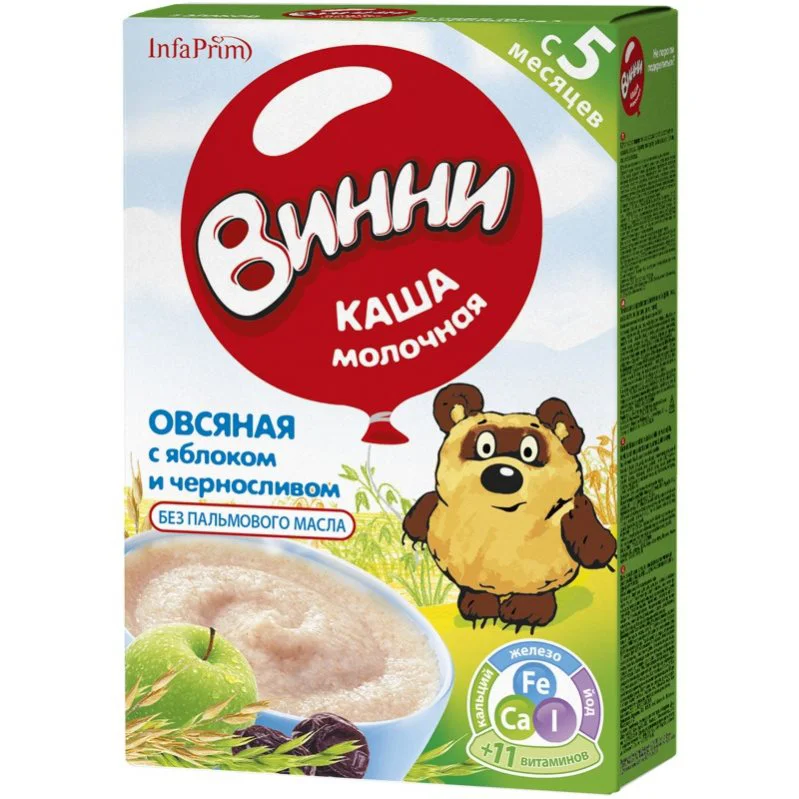 image for Terci de ovaz cu lapte Винни cu mere si prune uscate (5+ luni), 200 g foto