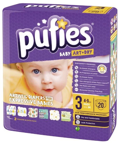 Scutece Pufies Baby Art&amp;Dry 3 (4-9 kg), 20 buc. foto