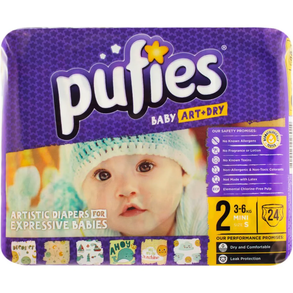 Scutece Pufies Sensitive 2 (3-6 kg), 24 buc. foto