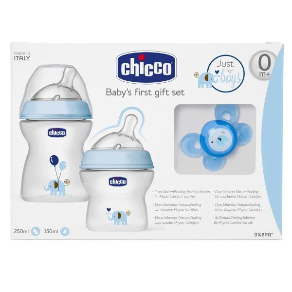 Набор для кормления новорожденных Chicco Natural Feeling Boy (0+ мес.)