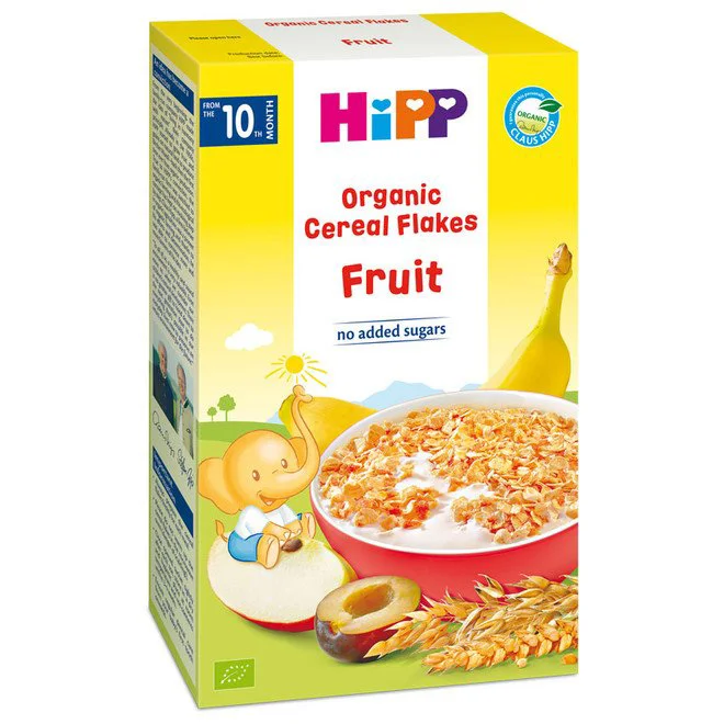 Fulgi de cereale organice HiPP cu fructe (10+ luni), 200 g foto