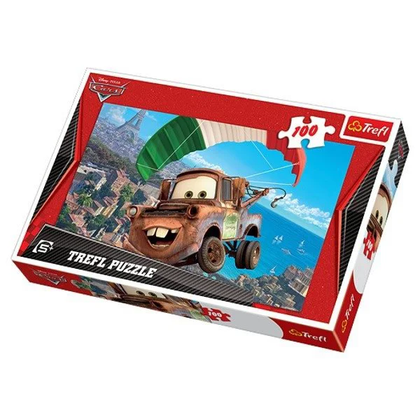Puzzle Trefl Disney Cars Mater up in the sky, 100 piese foto