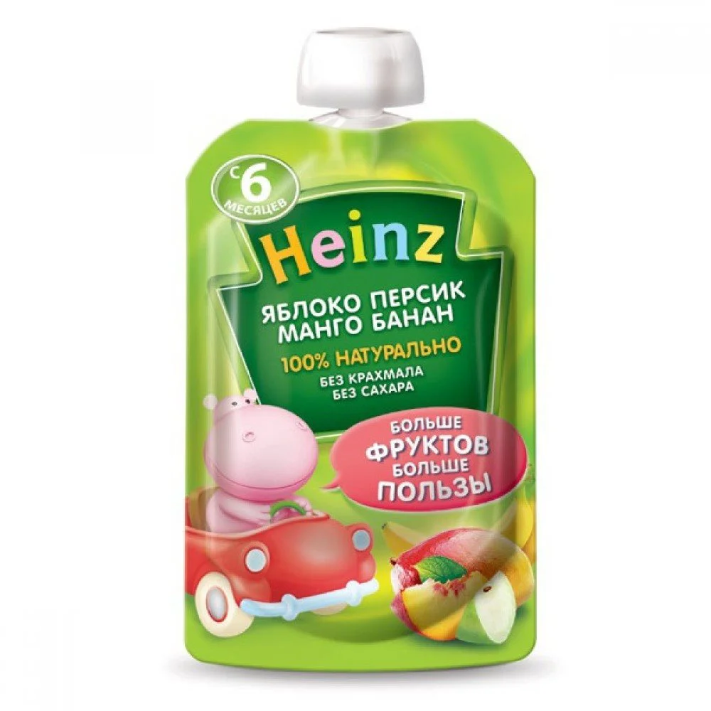 image for Piure Heinz de mere, piersici, mango si banane (6+ luni), 90g foto