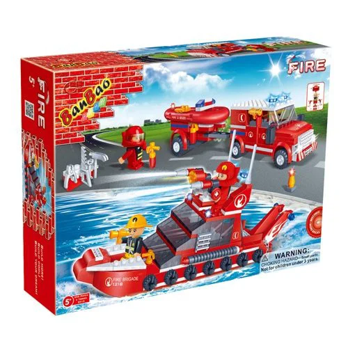 Constructor BanBao Fire Car &amp; Ship Set foto