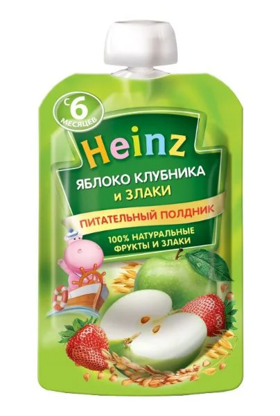 image for Piure Heinz de mere si capsuni cu cereale (6+ luni), 90 g foto