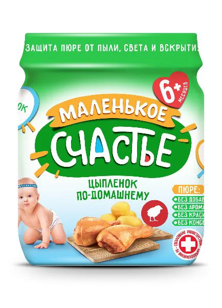 Piure Маленькое счастье Carne de pui "ca acasa" (6+ luni), 80 g