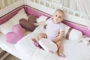 Set de lenjerie pentru patut Specialbaby GIGI Roz, 6 piese