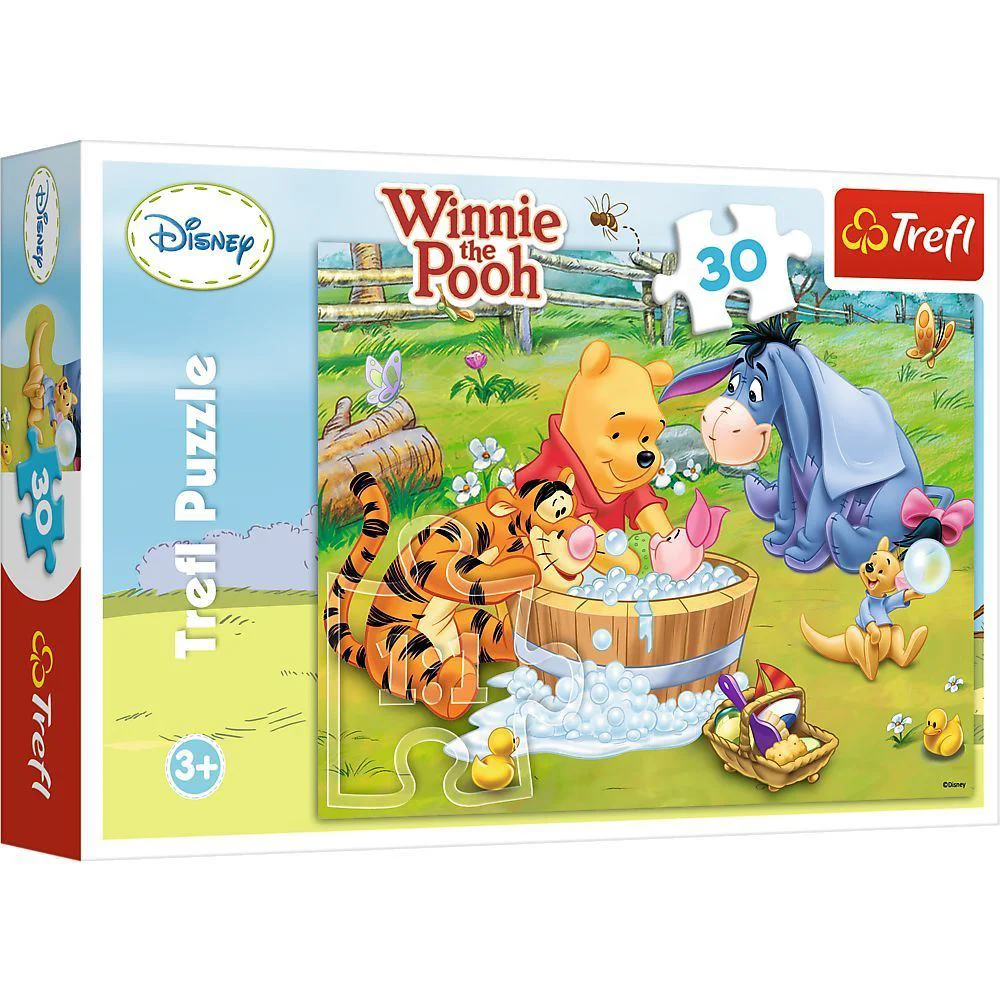 Puzzle Trefl Disney Winnie the Pooh, Porcusorul face baie, 30 piese foto