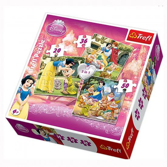 Puzzle Trefl Disney Snow White, 3 in 1 (20+36+50 piese) foto