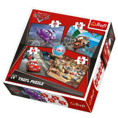 Puzzle Trefl Disney Cars "Set off on a Journey", 4 in 1 (35+48+54+70 piese) foto