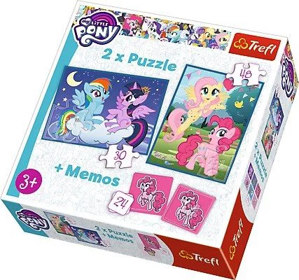 Puzzle+memos Trefl Hasbro My little Pony "Friendship is magic", 2 in 1 (30+48 piese) foto