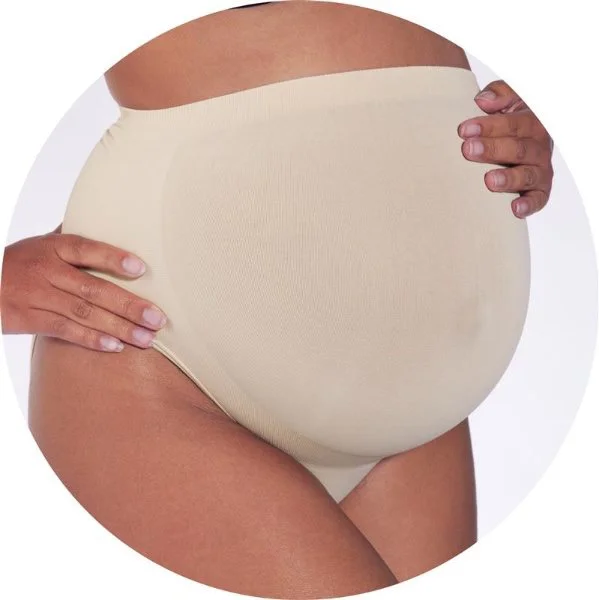 Chilotei pentru gravide Cantaloop Essentials Cream cu centura integrata, marimea S foto