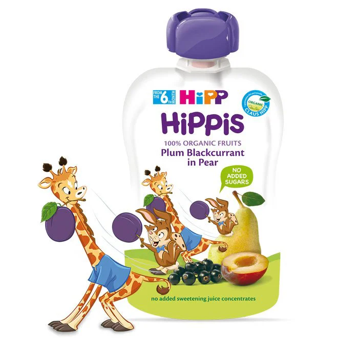 image for Piure HiPPiS de prune, coacaza neagra si pere (6+ luni), 100 g foto