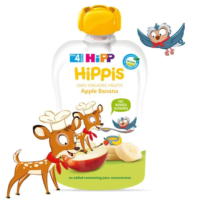 image for Фруктовый сюрприз HiPPiS из яблок и бананов (4+ мес.), 100 г foto