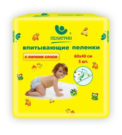 image for Пеленки с липким слоем Пелигрин (60x40 см), 5 шт. foto