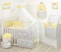 Set de lenjerie pentru patut Jolie Deluxe Pinguini galben, 3 piese foto