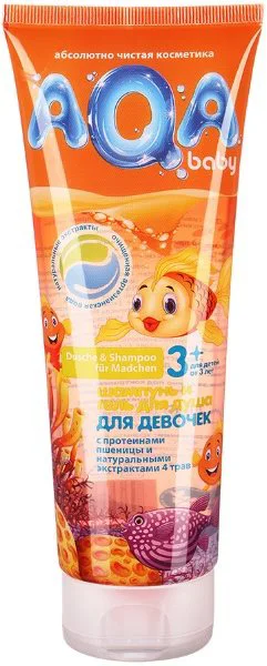 Sampon si gel de dus Aqa Baby pentru fetite (3+ ani), 250 ml foto