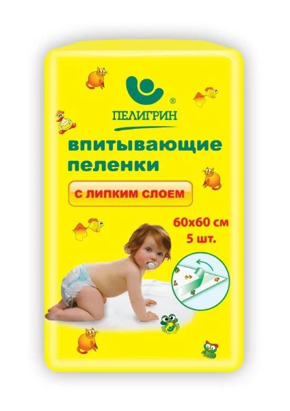 image for Пеленки с липким слоем Пелигрин (60x60 см), 5 шт. foto