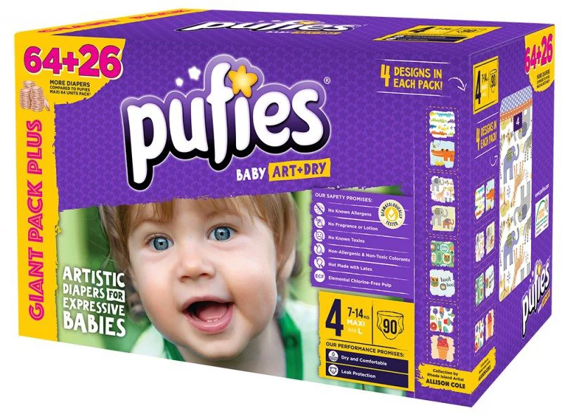 Scutece Pufies Baby Art&amp;Dry 4 (7-14 kg), 90 buc. foto