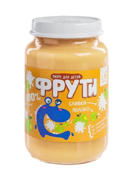 Пюре Фрути Яблоко-Сливки (6+ мес.), 180 г