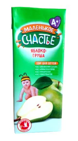 Сок Маленькое счастье Яблоко-груша (4+ мес.), 200 мл