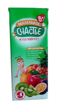 Сок Маленькое счастье Мультифрукт (8+ мес.), 200 мл