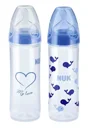 Set 2 Biberoane din plastic NUK Blue cu tetina din silicon (6-18 luni), 250 ml foto