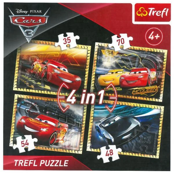 Puzzle Trefl Disney Cars 3 "Ready to Race", 4 in 1 (35+48+54+70 piese) foto