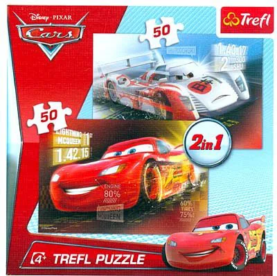 Puzzle Trefl Disney Cars, 2 in 1 (50+50 piese) foto