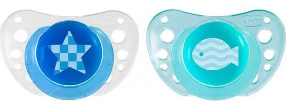 image for Пустышка Chicco Physio Air Blue силиконовая (6-16 мес.), 2 шт. foto