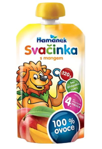 Пюре Hamanek Яблоко и манго (4+ мес.), 120 г