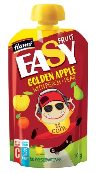 Пюре Hame Easy Fruit Яблоко, персик, груша и банан (5+ мес.), 110 г