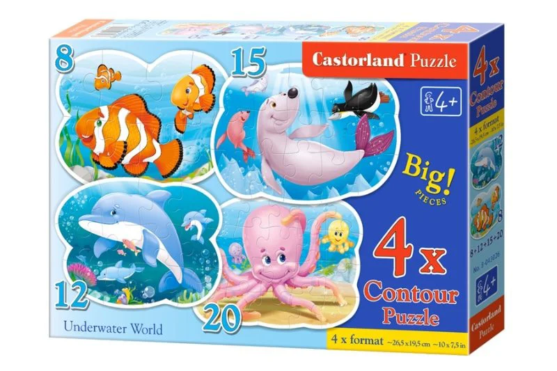 Puzzle Castorland Underwater World, 4 in 1 (8+12+15+20 piese) foto