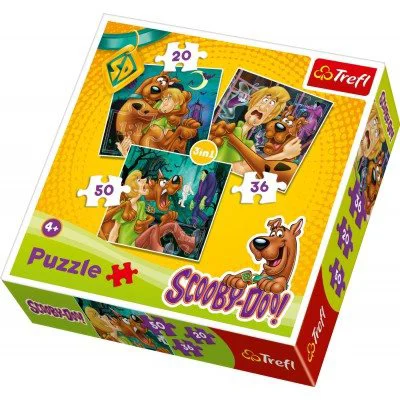 Puzzle Trefl Scooby-Doo "Look out! Ghosts!", 3 in 1 (20+36+50 piese) foto
