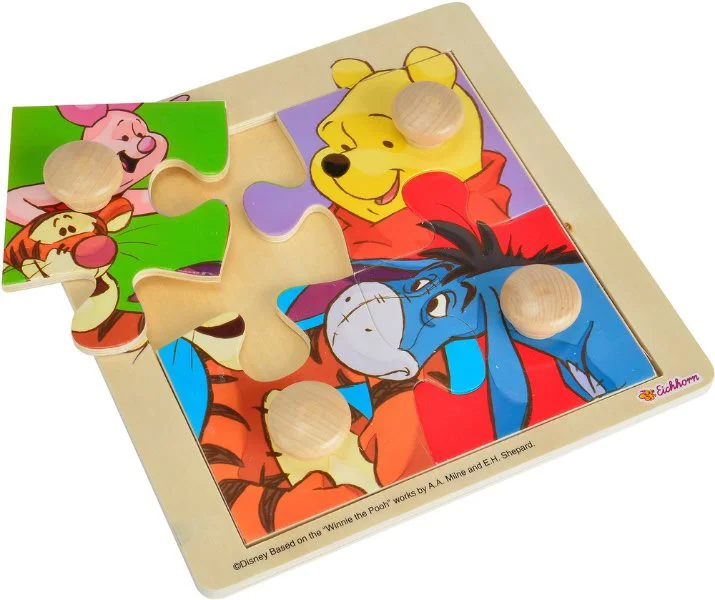 Puzzle din lemn Eichhorn "Winnie" 20x20 cm, 5 piese foto