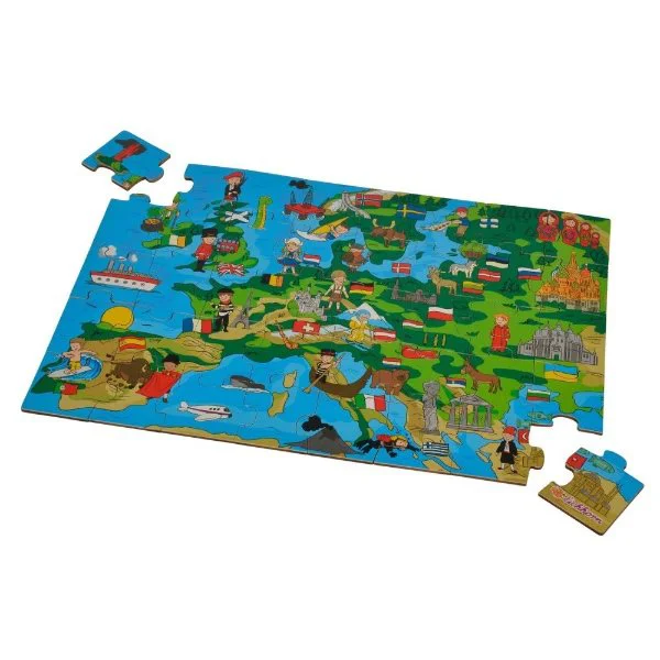Puzzle din lemn Eichhorn "Harta Europei" 30x20 cm, 40 piese foto