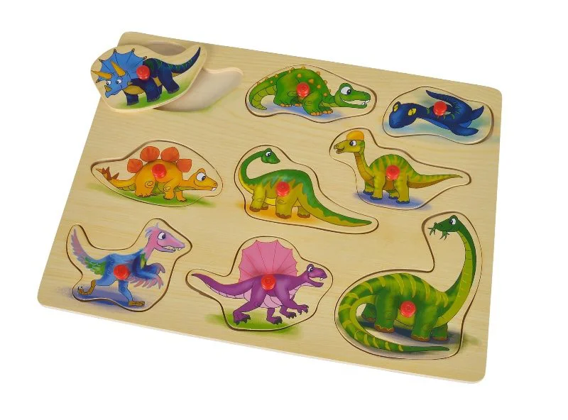 Puzzle din lemn Eichhorn "Dinosaurs" 30x22.5 cm, 10 piese foto
