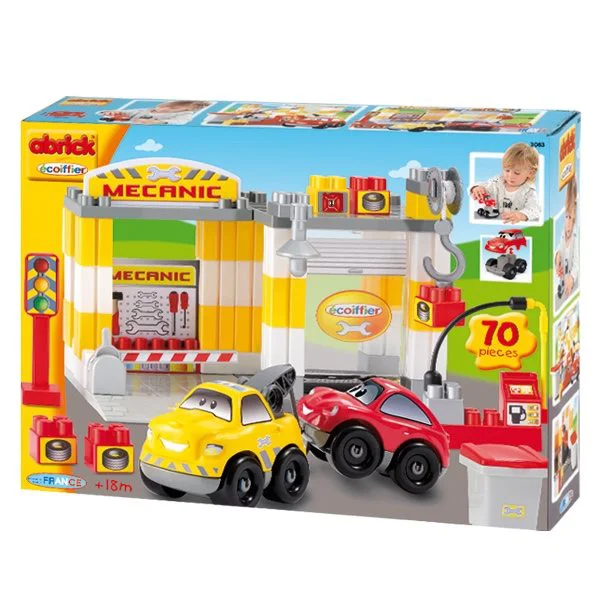 Set de constructie Ecoiffier Abrick &quot;Garaj&quot;, 70 piese