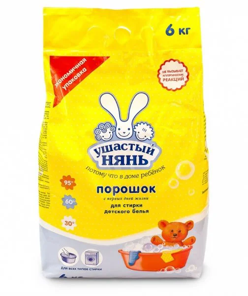 Стиральный порошок для детского белья Ушастый нянь, 6 кг