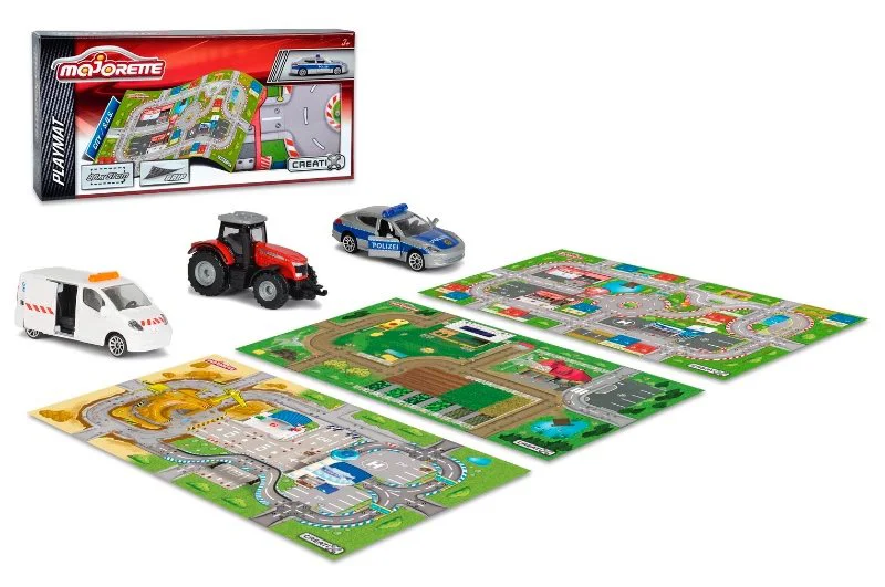 Игровой коврик Majorette Creatix, нескользящий  с машинкой, 3 вида