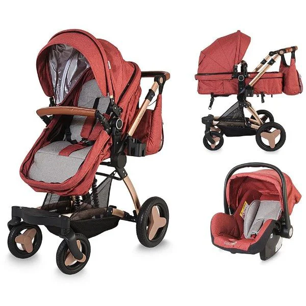 Коляска 3 в 1 Coccolle Ambra Brick-Red