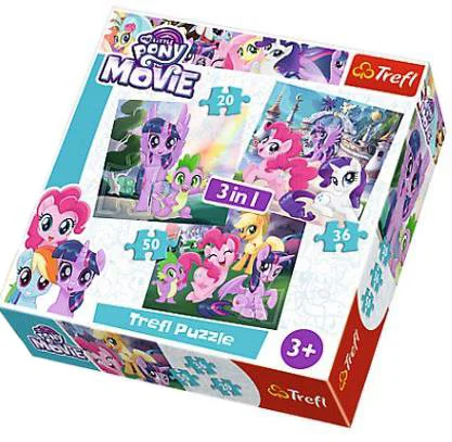 Puzzle Trefl My Little Pony "Magic of Friendship", 3 in 1 (20+36+50 piese) foto