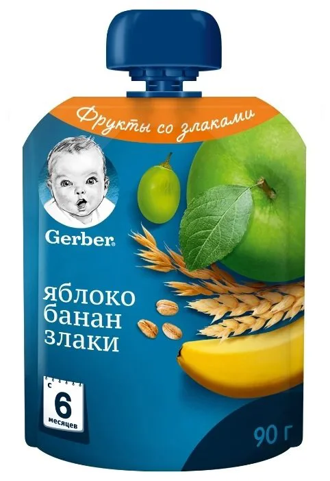 image for Piure Gerber de mere si banane cu cereale (6+ luni), 90 g foto