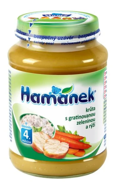 Пюре Hamanek Индейка с овощами и рисом (4+ мес.), 190 г