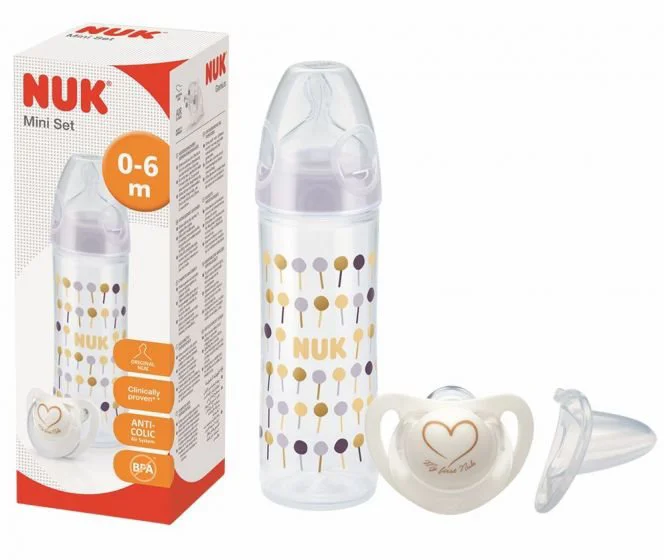 image for Набор из бутылочки NUK с силиконовой пустышкой (0+ мес.), 250 мл foto