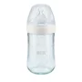Бутылочка стеклянная NUK Nature Sense с силиконовой соской (0-6 мес.), 240 мл foto
