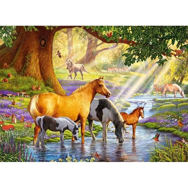 Puzzle Castorland Horses by the Stream, 300 piese foto